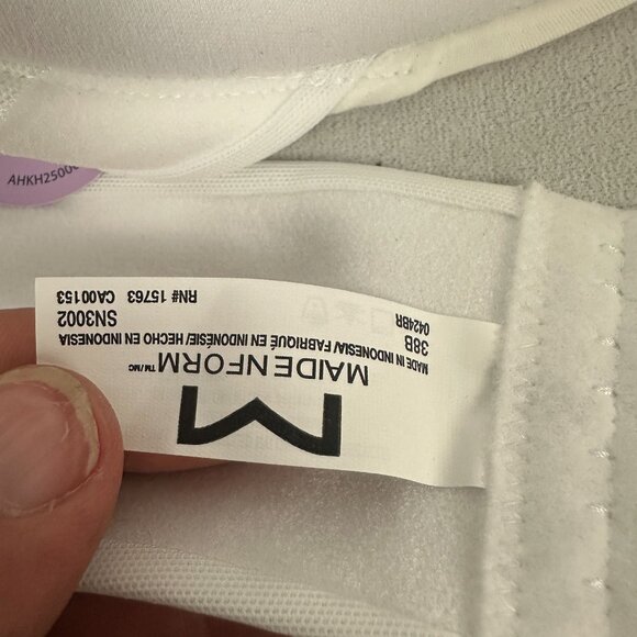 Maidenform Dreamwire Strapless Bra Natural Lift 38B White Adjustable Straps - Picture 9 of 9
